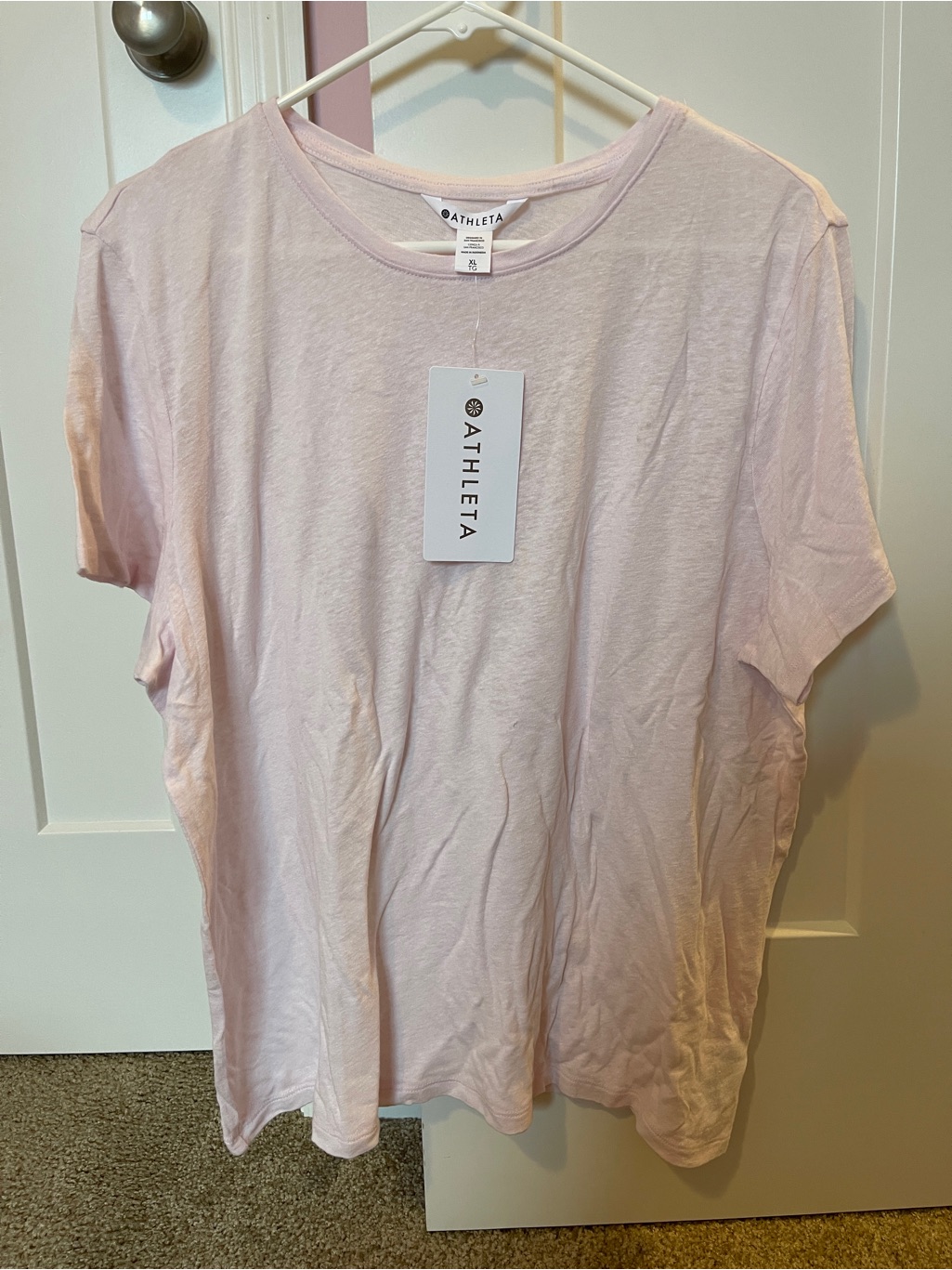 Athleta Pale Pink Short Sleeve Crew Tee